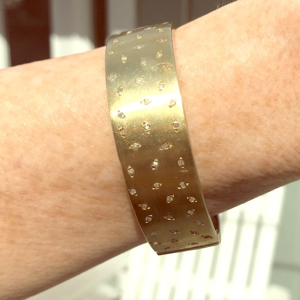 Sterling silver gold overlay diamond bracelet